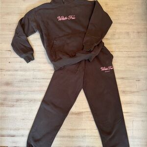 White Fox Boutique Brown Tracksuit Set